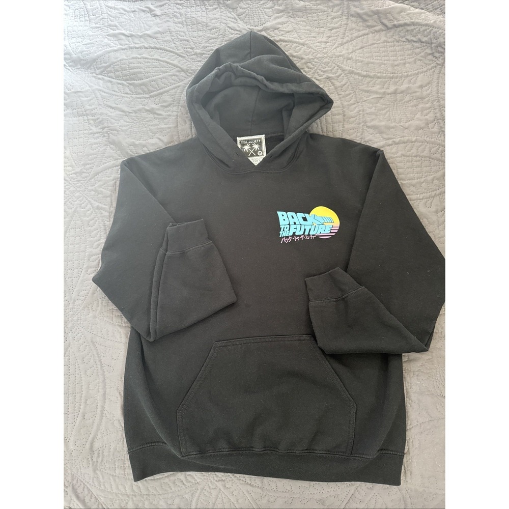 Riot Society Back To The Future Hoodie Medium Black 2 Sided Graphic Streetwear